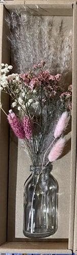 Droogbloemen arrangement in geschenkdoos incl. fles light, Ophalen of Verzenden, Nieuw