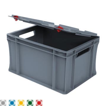 Stapelbak met deksel 400 x 300 x 240 mm - Diverse kleuren, Verzenden, Minder dan 50 cm, Minder dan 40 cm, Nieuw