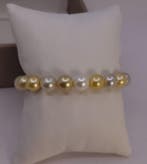 Armband Gouden en witte South Sea parels - 8x9mm, Sieraden, Tassen en Uiterlijk, Armbanden, Nieuw