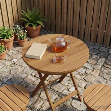 vidaXL Tafelblad Ø 40 x 3,5 Rond Massief Teakhout Naturel, Verzenden, Nieuw