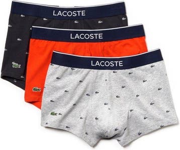 Lacoste Heren 3-pack Trunk - XS - Silver Chine/Graphite Som, Verzenden