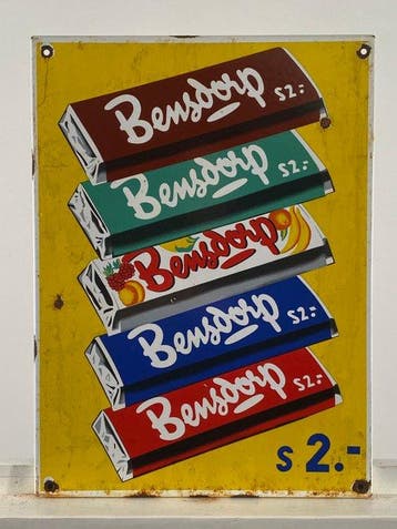 BENSDORP - Emaille bord - 50x37x1cm - Gemaakt van dikke