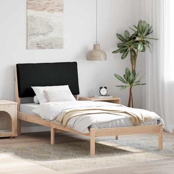 vidaXL Bedframe Bruin en zwart 100 x 200 cm Massief, Eenpersoons, Bruin, Verzenden, Nieuw