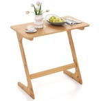 LIVSK Ruimtebesparende Z - vormige Bamboe Bijzettafel - Mult, Verzenden, Nieuw