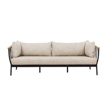Apple Bee Condor bank 3 zits bank Zwart - Loungebank, Nieuw
