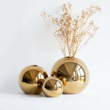 IvoQ Vazenset Goud Keramiek Luxe 3 Delig, Verzenden, Nieuw