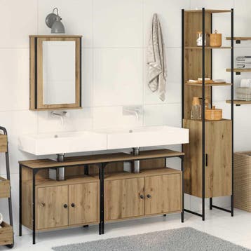 vidaXL Badkamermeubelset 4 st Artisan Eiken 33 x 33 x 185,5, Verzenden, Nieuw, Overige typen