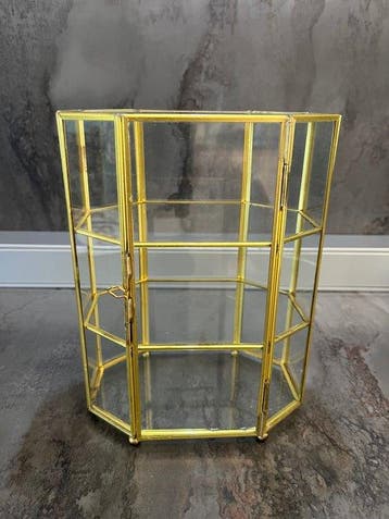 Vitrinekast - Glas en messing