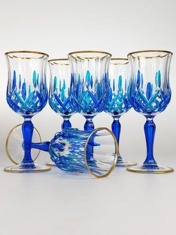 Secoloventesimo - Kelk (6) - Golden blue goblet - Emaille,