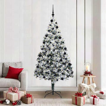 vidaXL Kunstkerstboom Wit 210 cm PVC en Staal en Kunststof, Verzenden, Nieuw