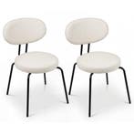LIVSK Set van 2 Eetkamerstoelen - Zachte Stof - Stabiele Met, Verzenden, Nieuw