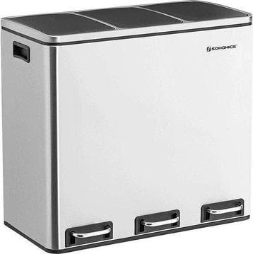 Songmics LTB54NL Afvalbak | 3x 18 L van €129voor €99 NEW, Huis en Inrichting, Woonaccessoires | Prullenbakken, Kunststof, 50 tot 75 cm