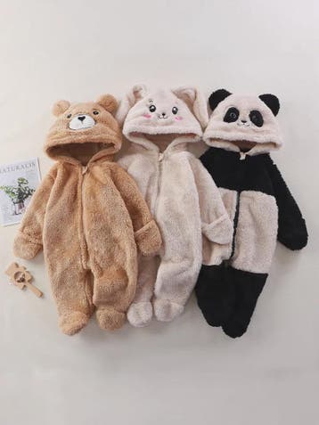 Zachte Baby Romper Jumpsuit met Dierenprint - Warm & Knus vo, Kinderen en Baby's, Verzenden, Nieuw