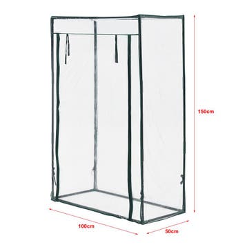 [en.casa] Tuinkas Terzigno kweekkas 100x50x150 cm transparan, Verzenden, Nieuw