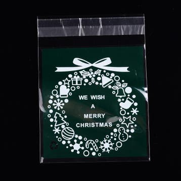 c.a. 95~100 cellofaan zakjes kerst donker groen kerstkrans, Ophalen of Verzenden, Nieuw