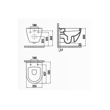 Wandcloset AquaSplash Design Square Met Bidet Keramiek Mat, Ophalen of Verzenden, Nieuw