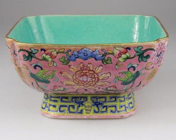 Kom - Porselein - Chinees Famille Rose-kom, Antiek en Kunst