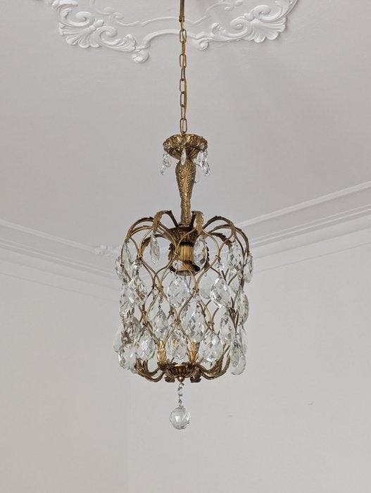 Plafondlamp - Kristal, Antiek en Kunst, Antiek | Overige Antiek