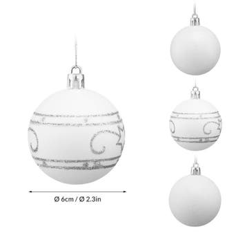 Kerstballen Wit 24-delig (Kerst artikelen, Interieur), Verzenden, Nieuw