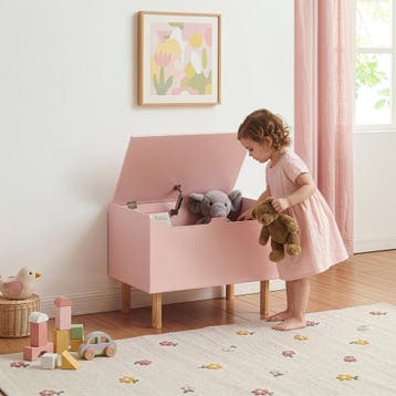 Speelgoedkist Virer 60x40x45 cm cm roze [en.casa], Verzenden, Nieuw