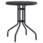 vidaXL Tuintafel 80 cm staal en glas zwart, Tuin en Terras, Tuintafels, Verzenden, Nieuw, Metaal