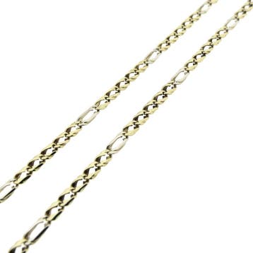 Bicolor gouden Figaro schakelketting, Ophalen of Verzenden, Gebruikt, Goud, Goud