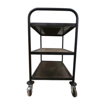 Metalen serveertrolley, 3 niveaus, verrijdbaar, zwart -, Ophalen of Verzenden, Overige typen, Emtrade NL