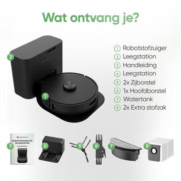 Heevey Robotstofzuiger met dweilfunctie - Automatisch, Ophalen of Verzenden