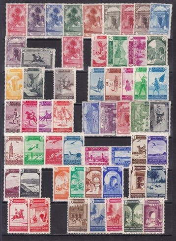 Marokko 1928/1955 - - Set van korte series en complete, Gestempeld