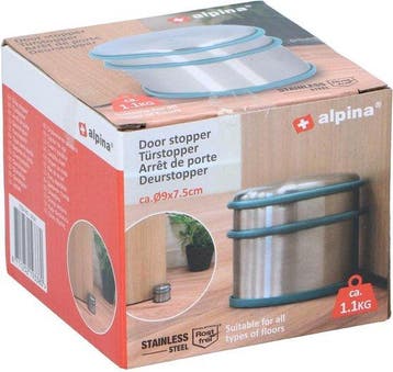 Alpina Deurstopper RVS Ø9z7,5cm 1,1kg Turquoise, Verzenden, Nieuw