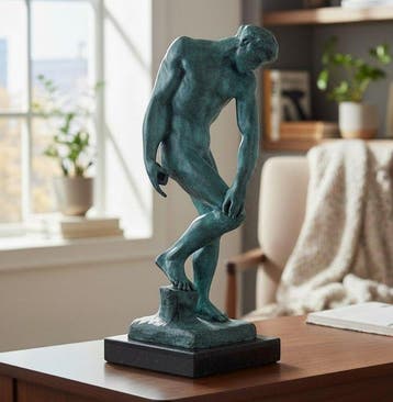 Auguste Rodin (1840-1917) - after - sculptuur, Adam - 30 cm