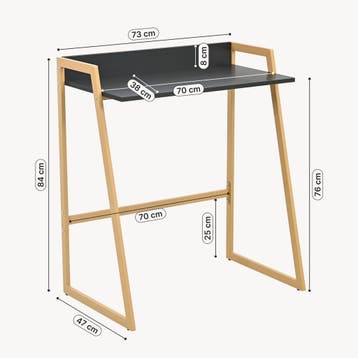 Bureau Kuomi 84x73x47 cm Beige/Donkergrijs [en.casa], Verzenden, Nieuw