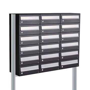 Brievenbusunit Hive set vrijstaand 3-breed, 6-hoog - zwart, Verzenden, Nieuw