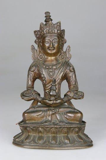 Statuet Boeddha Amitayus – Chinees - Brons - China - Begin
