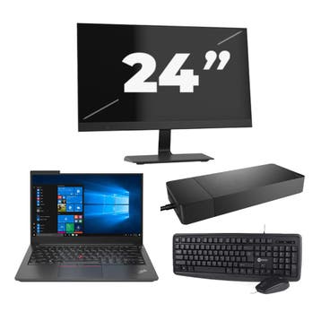 Lenovo Thinkpad E14 G2 -   i3-11e 16GB  - 256GB  + 1x 24 inc, Qwerty, Verzenden, Refurbished, 14 inch