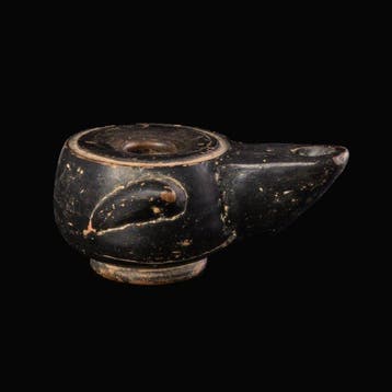 Oud-Grieks Attisch zwartaardewerk olielamp
