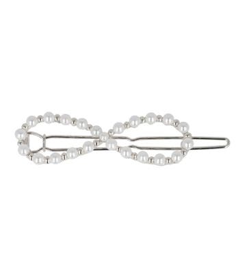 Haarspeld Haarclip 5cm - Infinity - Parel - Wit Zilver, Nieuw