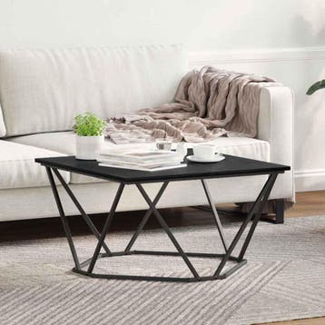 vidaXL Salontafel Zwart Eiken 80 x 80 x 45 cm Engineered, Huis en Inrichting, Verzenden, Vierkant, Nieuw, 50 tot 100 cm