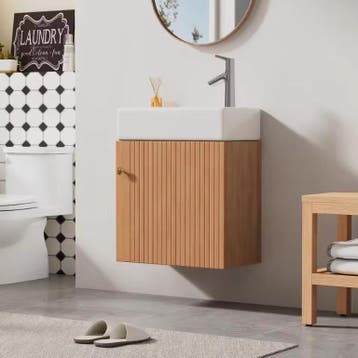 Hangend badkamermeubel met wastafel 46 cm compact, Huis en Inrichting, Badkamer | Badkamermeubels, Verzenden, Nieuw