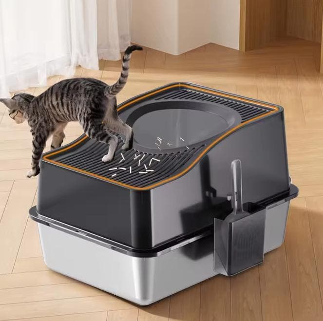 Roestvrijstalen Kattenbak – Gesloten, Geurbestendig en Groot, Dieren en Toebehoren, Katten-accessoires, Nieuw, Verzenden