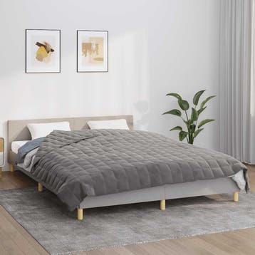 vidaXL Verzwaringsdeken 200x200 cm 9 kg stof grijs, Verzenden, Nieuw, Grijs