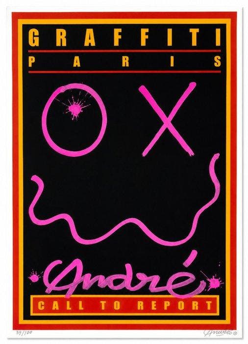 André Saraiva (1971) - Graffiti Paris Call To Report, Antiek en Kunst, Kunst | Designobjecten