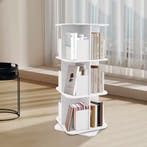 3-Laagse Draaibare Boekenkast – Wit en Zwart Roterende kast, Verzenden, Nieuw, 50 tot 100 cm, Minder dan 100 cm