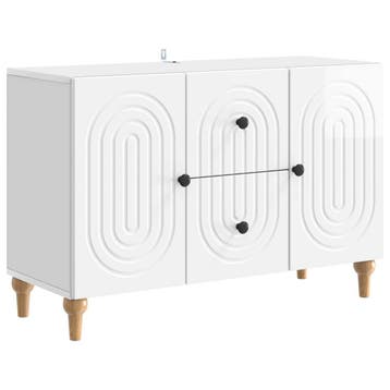 vidaXL TV-kast met lade Hoogglans Wit 89 x 34,5 x 60 cm, Minder dan 50 cm, Verzenden, Nieuw, Minder dan 100 cm