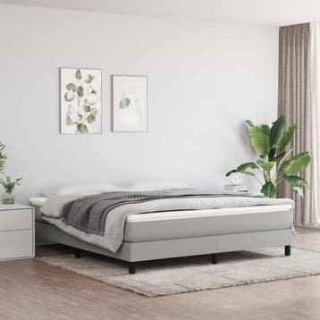 vidaXL Boxspring bed stof lichtgrijs 180x200 cm, Eenpersoons, Verzenden, Nieuw, 80 cm