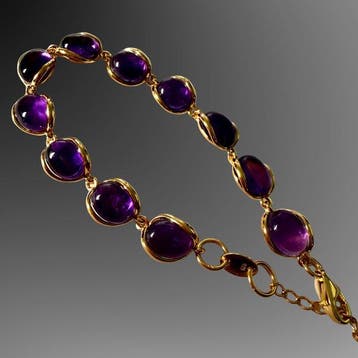 Luxe armband van amethist en goud - schat uit Brazilië