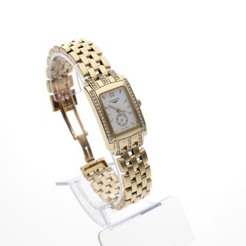 Longines Dolce Vita L5.155.7; 18k. gouden dames horloge m..., Overige merken, Polshorloge, Ophalen of Verzenden, Zo goed als nieuw
