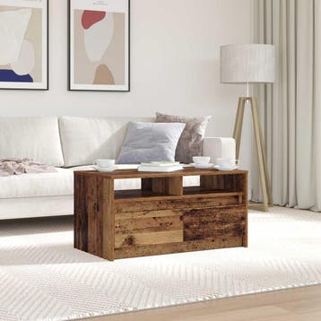 vidaXL Salontafel Oudhout 90 x 50 x 45 cm Bewerkt hout, Huis en Inrichting, Tafels | Salontafels, Verzenden, Nieuw, 50 tot 100 cm