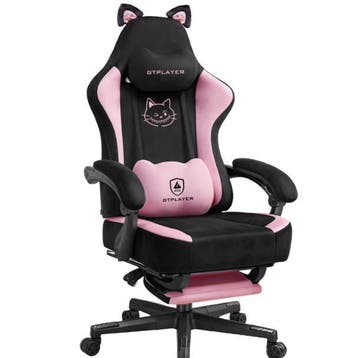 Gamingstoel met Kattenoren en Voetensteun Fluweel 150 kg, Verzenden, Nieuw