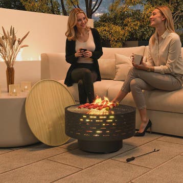 Outsunny 3-in-1 Vuurschaal met Grillrooster - Ø60cm - Vuurko, Verzenden, Nieuw